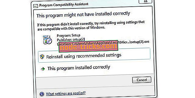 Dette programmet kan ikke ha installert riktig på Windows 8, 8.1, 10