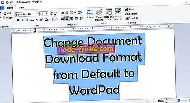 Endre dokumentnedlastingsformat fra standard til WordPad i Windows 10 / 8.1 / 8