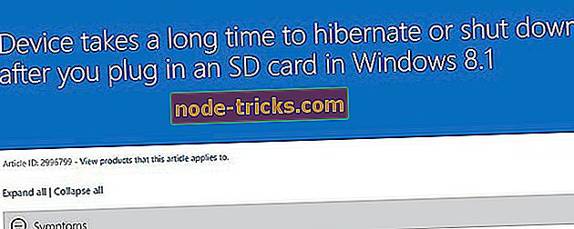 Windows 8.1 / Windows 10 tar lang tid å dvale / avslå etter plugging i SD-kort